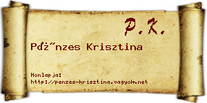Pénzes Krisztina névjegykártya