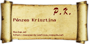 Pénzes Krisztina névjegykártya