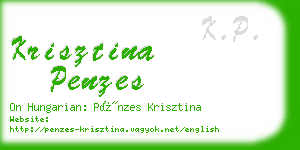 krisztina penzes business card